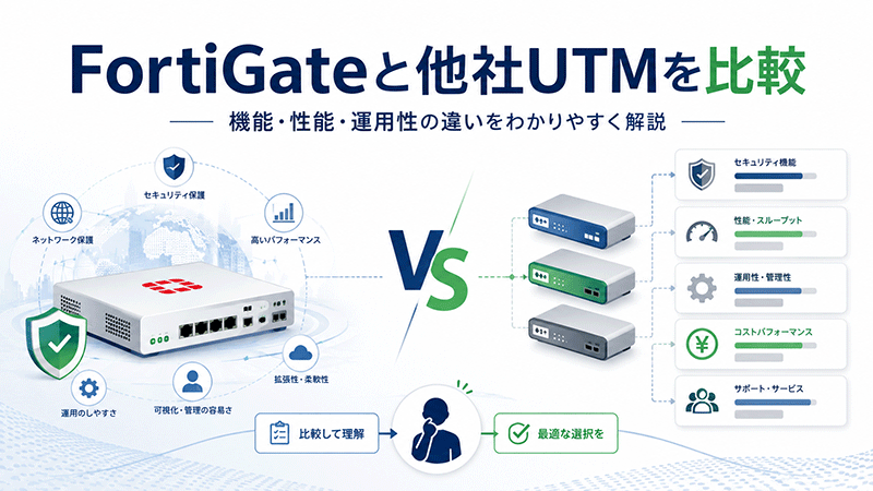 FortiGateと他社UTMを比較